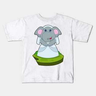 Elephant Bride Veil Wedding Kids T-Shirt